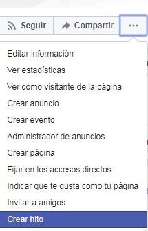 Facebook para empresas - crear hitos