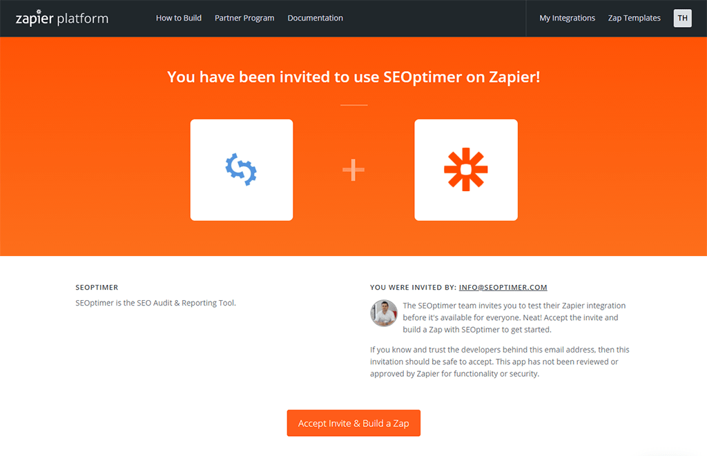 Zaproszenie Zapier