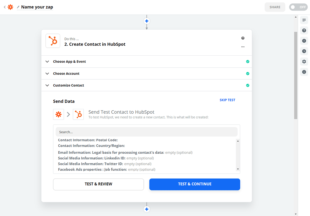 Zapier app trin 9